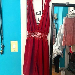 red lace romper